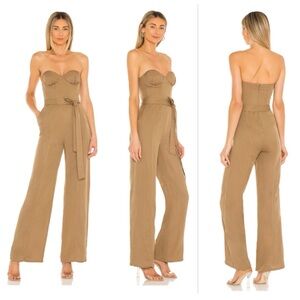 LOVERS + FRIENDS x REVOLVE Steph Tan Bustier Strapless Belted  Jumpsuit Size M